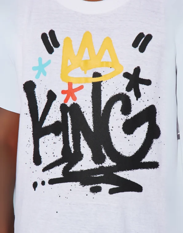 Kids Graffiti King Crown T-Shirt – White - Design