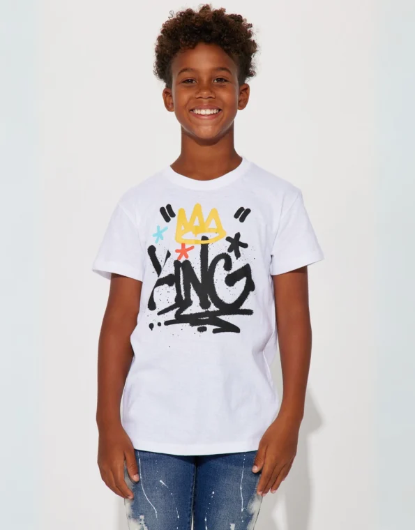 Kids Graffiti T-Shirt – White - Front