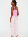 Mini Pink Cutie Ribbed PJ Pant Set Short Fromt