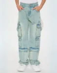 Vintage Cargo Blue Denim Jeans Full